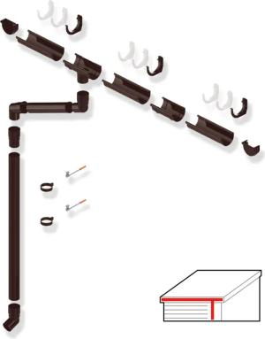 BRAVO Dachrinne, SMART Dachrinnen-Set PVC 100/63