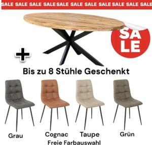 BENEDO MÖBEL Esstisch Oval Mango Esstisch