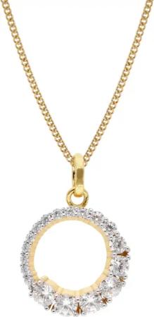 trendor 68386 Damen Zirkonia-Anhänger Gold 333/8kt an vergoldeter Silberkette