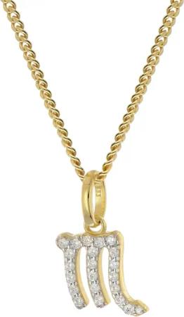 GLIZZ GL8330-08 Sternzeichen Skorpion Gold 333/8K an vergoldeter Silberkette