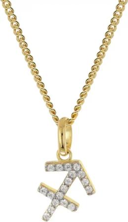 GLIZZ GL8330-09 Sternzeichen Schütze Gold 333/8K an vergoldeter Silberkette