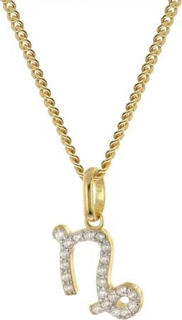 GLIZZ GL8330-10 Sternzeichen Steinbock Gold 333/8K an vergoldeter Silberkett