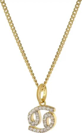 GLIZZ GL8330-04 Sternzeichen Krebs Gold 333/8K an vergoldeter Silberkette