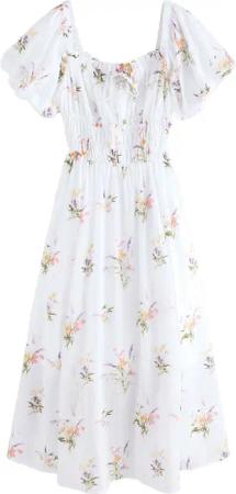 Next Midikleid Midikleid mit Puffärmeln (1-tlg)