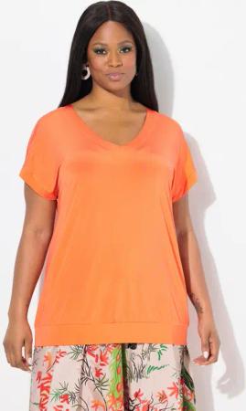 Ulla Popken T-Shirt Slinkyshirt Elastiksaum Oversized