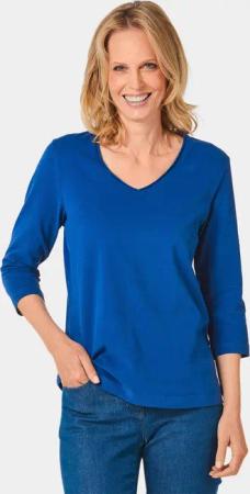 GOLDNER T-Shirt Kurzgröße: Shirt mit V-Ausschnitt