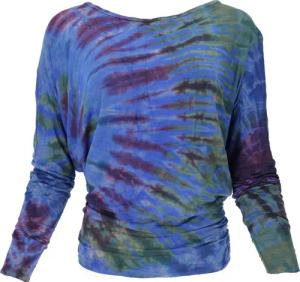 Guru-Shop Longsleeve Batik Hippie Shirt, Unikat