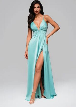 OMBRE Abendkleid Elegantes Maxikleid mit Beinschlitz