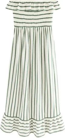 Next Midikleid Sommerkleid Baumwolle Carmenausschnitt und