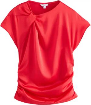 Next Kurzarmbluse Gerafftes Satin-Oberteil mit kurzen