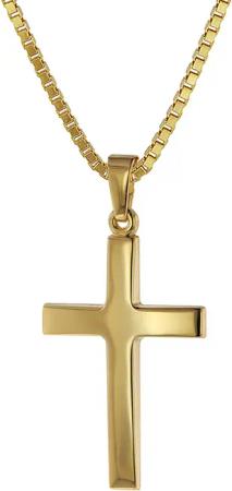 trendor Kette mit Anhänger Kreuz-Anhänger Gold