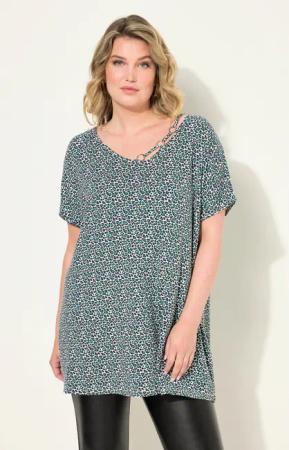 MIAMODA T-Shirt T-Shirt oversized Leo-Muster Halbarm