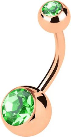 Taffstyle Bauchnabelpiercing Piercing Rosegold Vergoldet Kristall
