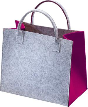 Kobolo Einkaufsshopper Filztasche hellgrau mit pinken
