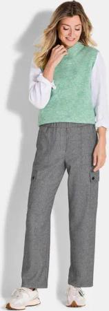 Cargohose VERA aus Viskose-Jersey - schwarz / weiß - Gr. 50 von Goldner Fashion