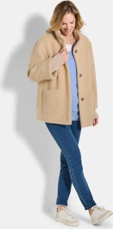Modische Jacke mit Strickbündchen - camel - Gr. 54 von Goldner Fashion