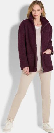 Teddy Jacke mit Stehkragen - aubergine - Gr. 20 von Goldner Fashion