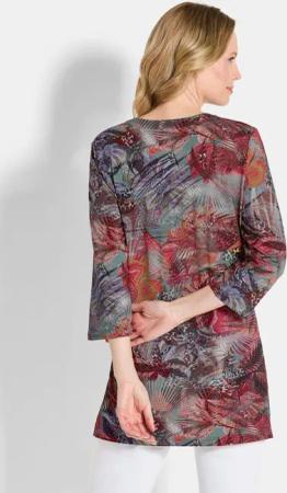 Tunika mit Knopfleiste aus Jersey - bunt / gemustert - Gr. 40 von Goldner Fashion