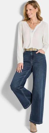 Jeans VERA mit extra weitem Bein - dunkelblau - Gr. 20 von Goldner Fashion