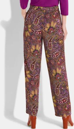 Palazzohose VERA aus reiner Viskose - orange / schwarz / gemustert - Gr. 225 von Goldner Fashion