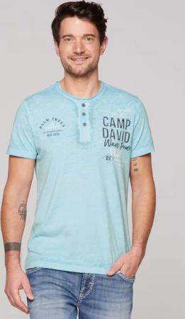 CAMP DAVID Henleyshirt, mit Rollsaum am Ausschnitt