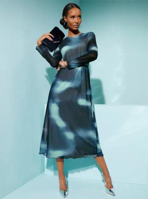 creation L Druckkleid "Mesh-Kleid"