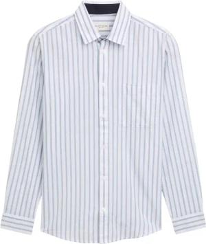 TOM TAILOR Herren Regular Fit Hemd mit Streifenmuster, weiß, Gestreift, Gr. XXL