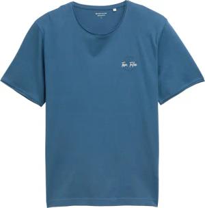 TOM TAILOR Herren T-Shirt mit Print, blau, Uni, Gr. XXXL