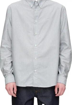 A.P.C. - hemd streep blauw groen - Größe L - green