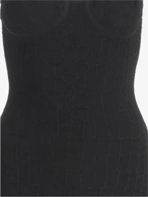 Jacquemus - Crocodile-Embossed Short Scale Dress - Größe 38 - schwarz
