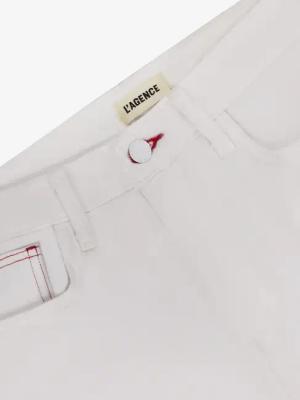 L'AGENCE - White Cotton Denim Jeans With Belt Loops - Größe 30 - white