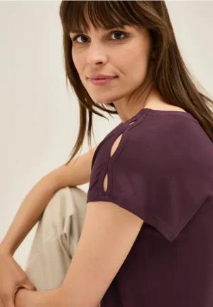 Cecil Damen Shirt mit Cut-Out Details in Rot, Gr: XXL