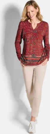 Langarmshirt mit Paisleymuster - rot / gemustert - Gr. 38 von Goldner Fashion