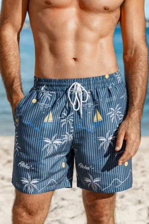 Tropische Herren-Badehose mit Kordelzug