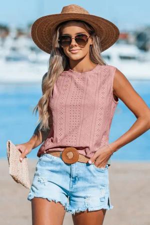 Rosa Ärmelloses Top