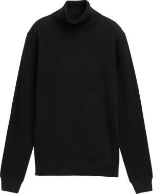 TOM TAILOR Damen Basic Rollkragenpullover, schwarz, Uni, Gr. XL
