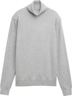 TOM TAILOR Damen Basic Rollkragenpullover, grau, Meliert, Gr. XL