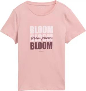 TOM TAILOR Damen T-Shirt mit Print, rosa, Uni, Gr. L