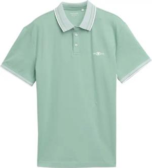 TOM TAILOR Herren Piqué Poloshirt mit Stretch, grün, Uni, Gr. M