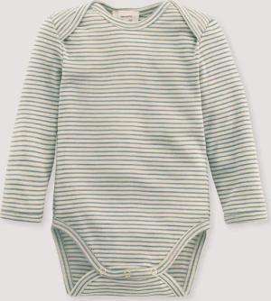 hessnatur Baby Body Langarm aus Bio-Merinowolle mit Seide - grün - Größe 62/68