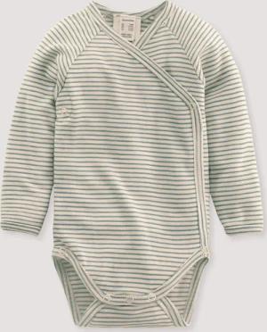 hessnatur Baby Wickelbody Langarm aus Bio-Merinowolle mit Seide - grün - Größe 62/68