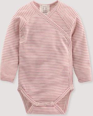 hessnatur Baby Wickelbody Langarm aus Bio-Merinowolle mit Seide - rosa - Größe 50/56