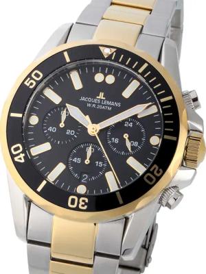 Jacques Lemans 1-2091I Liverpool Chronograph Herrenuhr 44mm 20ATM