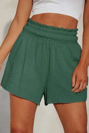 Grüne Elastischer Bund Shorts