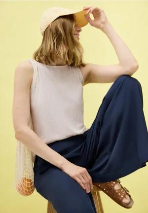Cecil Damen Top mit Rippstruktur in Beige, Gr: L