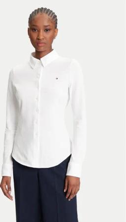 Tommy Hilfiger Hemd 1985 WW0WW43528 Écru Slim Fit