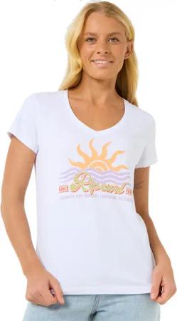 Rip Curl - Cala V-Neck T-Shirt Damen weiß