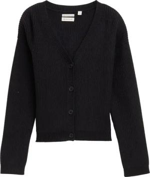 TOM TAILOR Mädchen Cropped Cardigan mit V-Ausschnitt, schwarz, Uni, Gr. 176