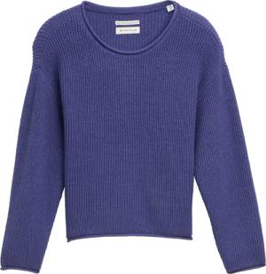 TOM TAILOR Mädchen Cropped Strickpullover, blau, Uni, Gr. 104/110