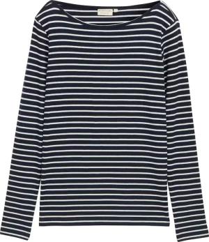 TOM TAILOR Damen Langarmshirt mit Streifenmuster, blau, Gestreift, Gr. M